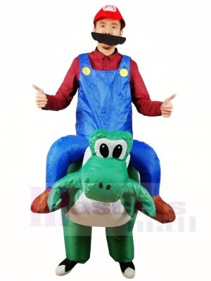 Super Mario Brother Ride en T-Rex Traje inflable