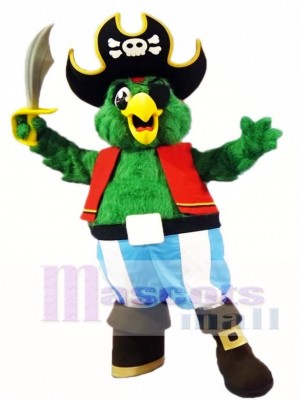 Loro pirata verde Disfraz de mascota