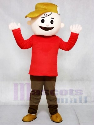 Camiseta roja niño con sombrero marrón Charlie Brown de Snoopy Dog Disfraz de mascota