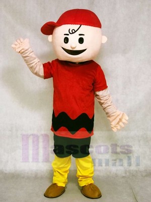 Camiseta roja niño con sombrero rojo Charlie Brown de Snoopy Dog Disfraz de mascota