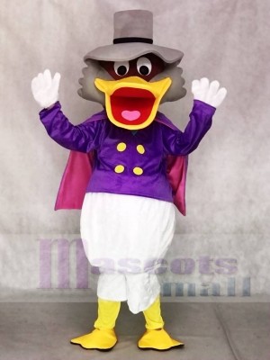 Pato Donald con sombrero y capa morada Disfraz de mascota