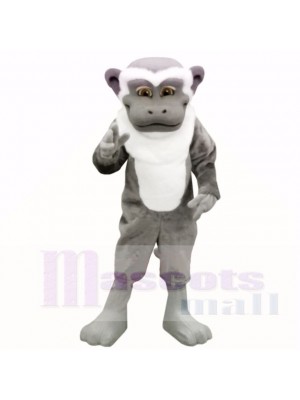 Mono blanco gris Disfraz de mascota