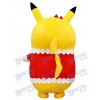 Pikachu Pokémon Go con lazo rojo Disfraz de mascota Dibujos animados