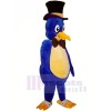 Pájaro azul con sombrero negro Disfraz de mascota	