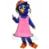 Pájaro azul con vestido rosa Disfraz de mascota