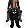 A cuestas Kumamon Llévame Seguir adelante Oso negro Disfraz de mascota