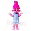 Vestido rosa Little Trolls Girl Poppy Disfraz de mascota