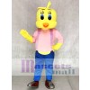 Tweety Looney Tunes pájaro amarillo con overol azul y camisa rosa Disfraz de mascota