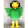 Pájaro loro pirata verde realista Disfraz de mascota