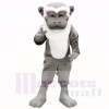 Mono blanco gris Disfraz de mascota