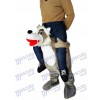 Lobo a cuestas Llévame Seguir adelante Lobo gris Disfraz de Mascota de Mario