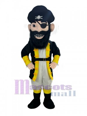 Pirata de barba en abrigo amarillo Disfraz de mascota Gente