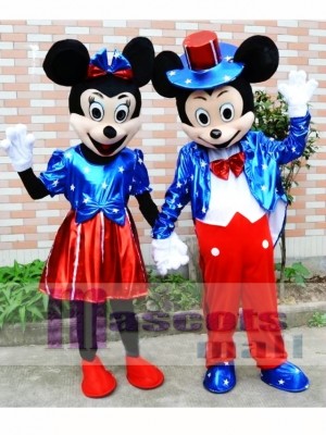 Bandera de Estados Unidos Mickey y Minnie Mouse Disfraz de mascota