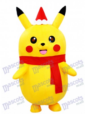 Pikachu Pokémon Go con bufanda roja Disfraz de mascota Dibujos animados