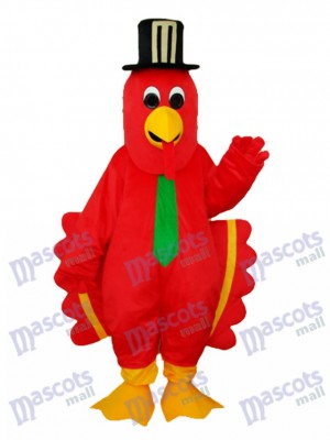 Pájaro rojo con sombrero negro Disfraz de mascota animal