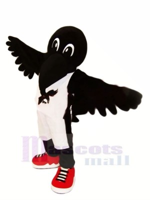 Cuervo negro con zapatos rojos Disfraz de mascota
