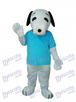 Blue T-shirt Snoopy Dog Mascot Adult Costume