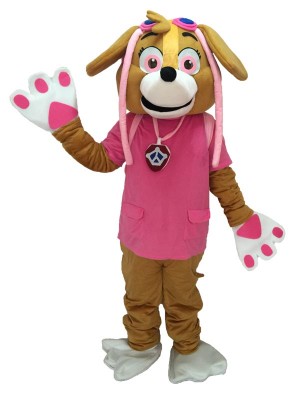 Patrulla de la pata Skye Perro rosa Disfraz de mascota Dibujos animados Paw Patrol 