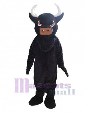 Negro poderoso Toro Disfraz de mascota Animal