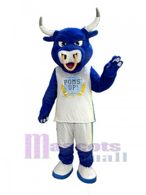 Personalizar azul Toro Disfraz de mascota Animal