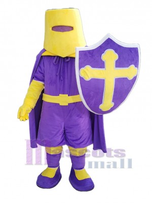 Púrpura y amarillo Caballero Disfraz de mascota Gente