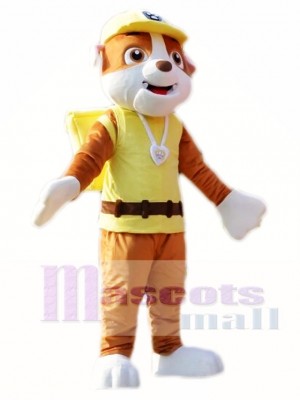 Paw Patrol Rubble Mascot Costume Yellow English Bulldog Costume