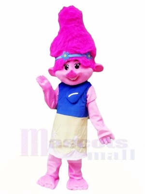 Pink Trolls Niña Poppy Little Girl Disfraz de mascota