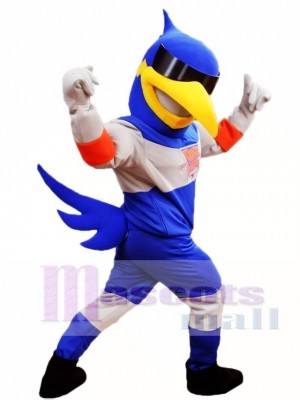 Pájaro azul con gafas de sol Disfraz de mascota