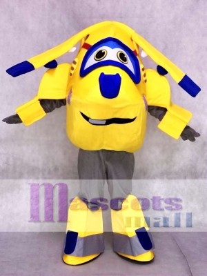 Avión amarillo y azul Donnie Super Wings Disfraz de mascota