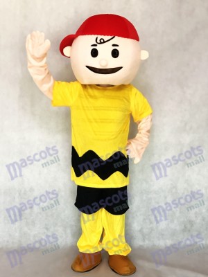 Camiseta amarilla niño con sombrero rojo Charlie Brown de Snoopy Disfraz de mascota