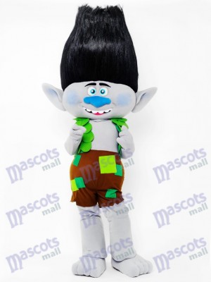 Trolls Boy Branch con pelo negro Disfraz de mascota