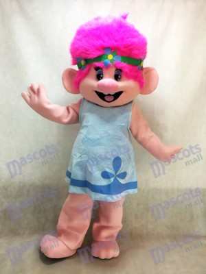 Trolls Baby Poppy Niña con cabello rosado Disfraz de mascota