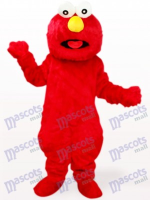Monstruo de Elmo de pelo largo rojo Disfraz de mascota