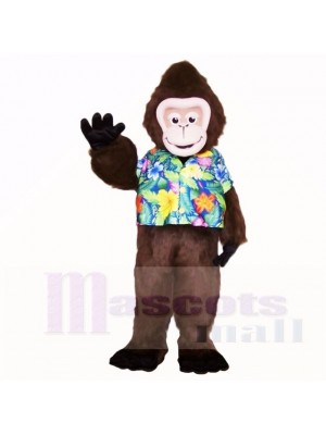 Gorila de verano con camisa de color de flores Disfraz de mascota