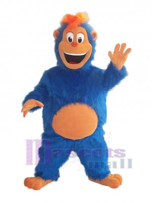 Mono azul peludo Disfraz de mascota Animal