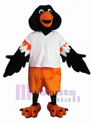 Pájaro gigante negro y naranja Disfraz de mascota Animal