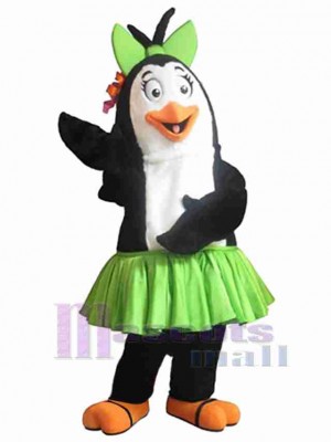 Pingüino en falda verde Disfraz de mascota Océano