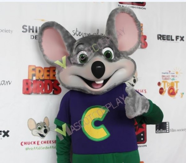 Chuck E. Cheese Disfraz de mascota Ratón Comida rápida Promoción