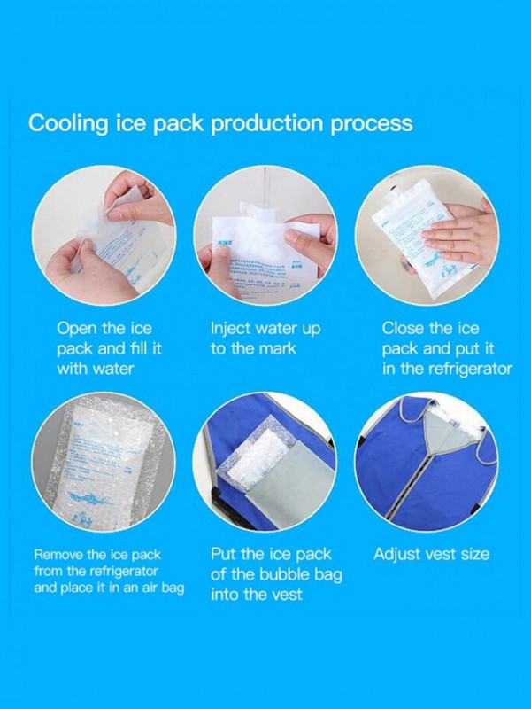 Sistema de refrigeración de chaleco refrigerante con 20 bolsas de hielo para disfraz de mascota
