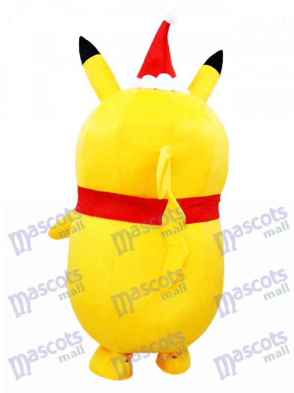 Pikachu Pokémon Go con bufanda roja Disfraz de mascota Dibujos animados