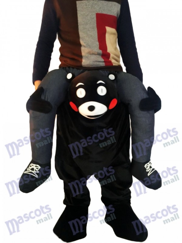 A cuestas Kumamon Llévame Seguir adelante Oso negro Disfraz de mascota