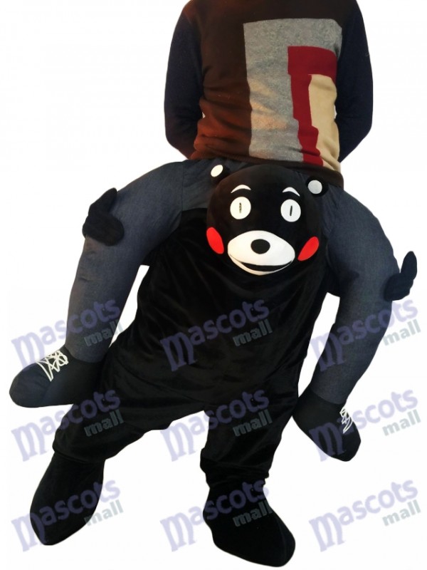 A cuestas Kumamon Llévame Seguir adelante Oso negro Disfraz de mascota