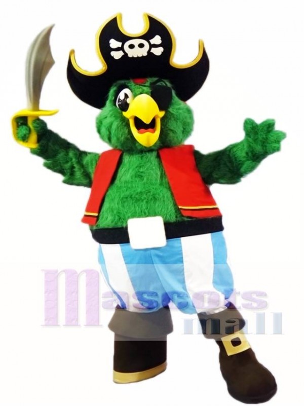 Loro pirata verde Disfraz de mascota