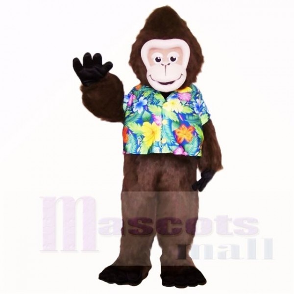 Gorila de verano con camisa de color de flores Disfraz de mascota